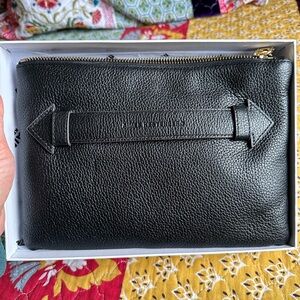 Aimee Kestenberg Black Leather Clutch Bag NWT